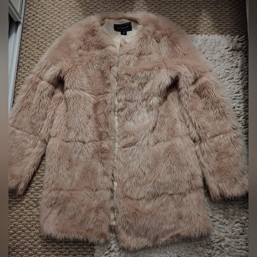 Faux Fur Blush Pink Coat